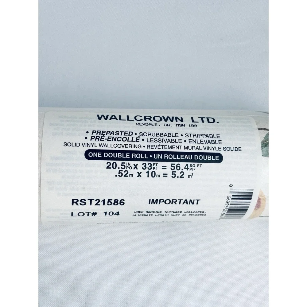 Vintage Wallpaper 1980s Wallcrown Limited Fruit 56.4 Sq Ft‎ Discontinued NOS